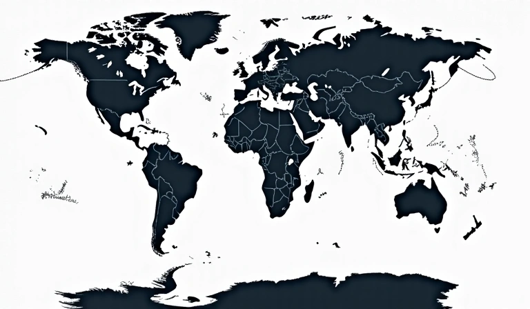 World map with shipping routes